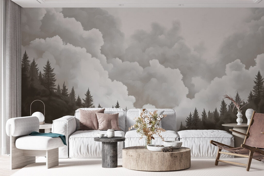 Group of trees and clouds