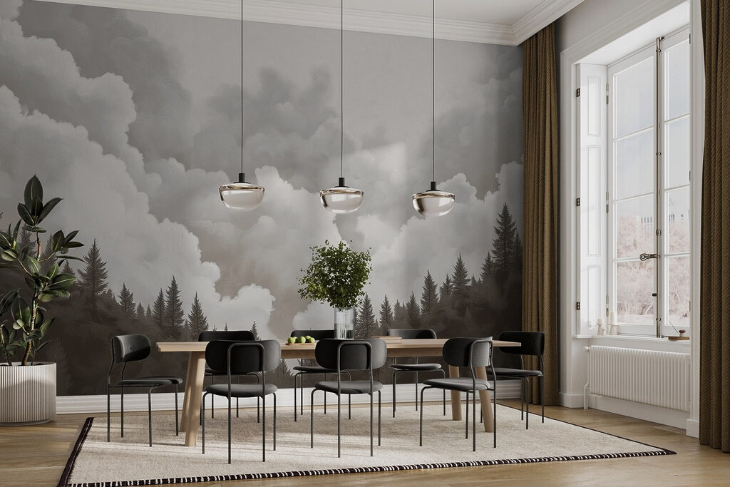 Group of trees and clouds
