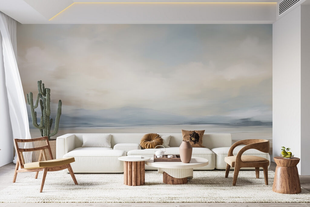 Landscape with a body of water and clouds Landscape with a body of water and clouds