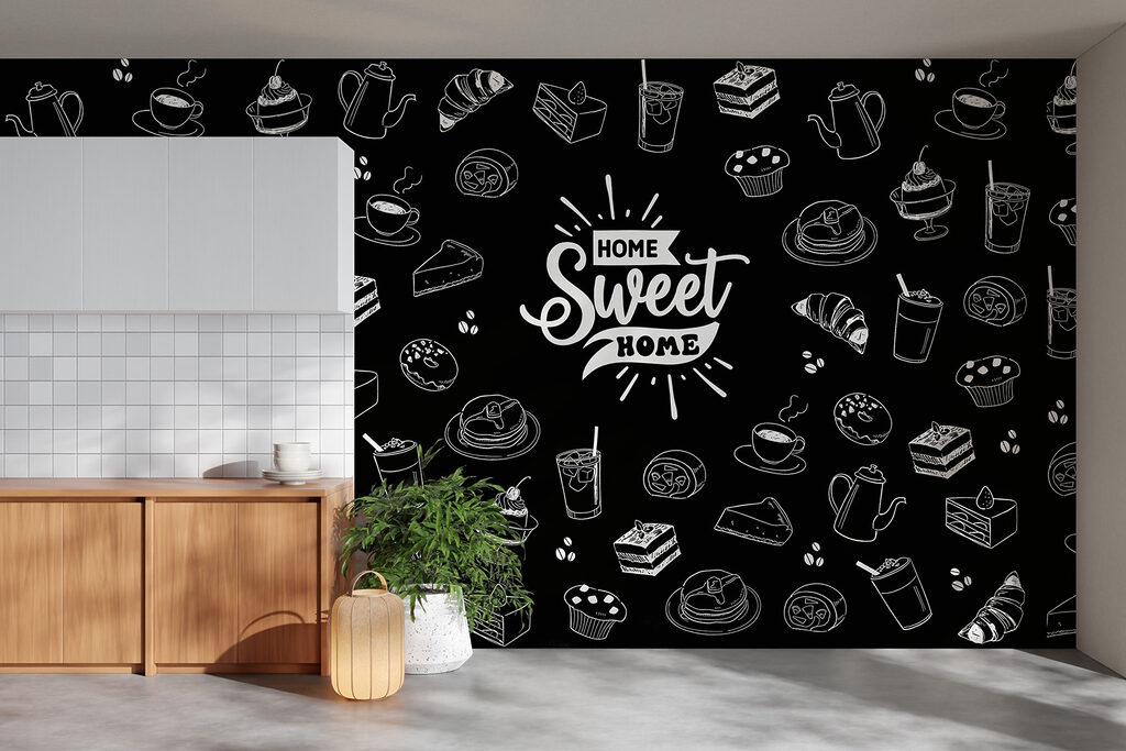 Black and white image of food