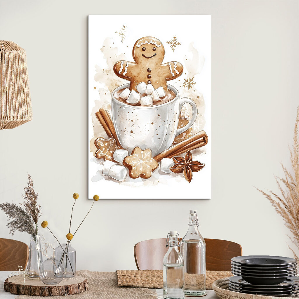 Gingerbread man in a mug of hot chocolate Gingerbread man in a mug of hot chocolate