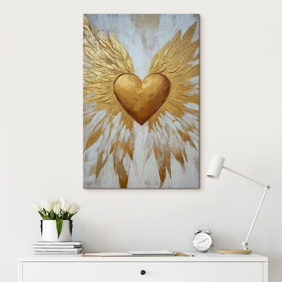 Heart with wings painted on it Heart with wings painted on it