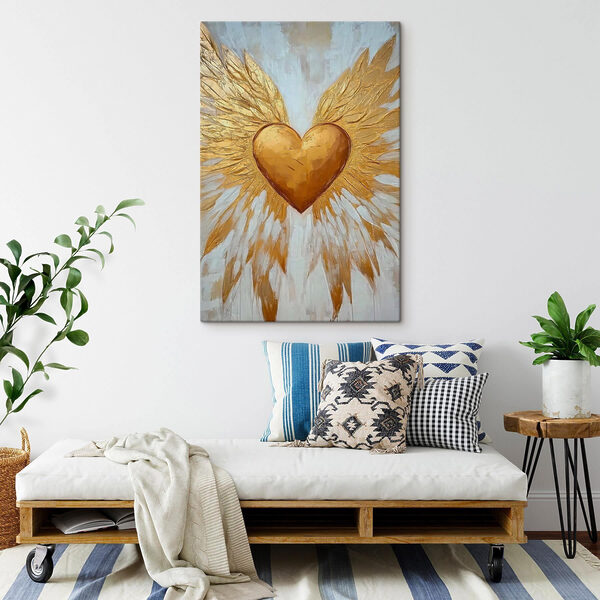 Heart with wings painted on it Heart with wings painted on it