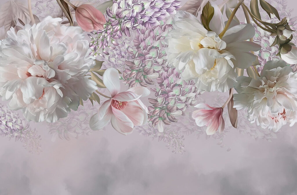 Delicate blooms in soft pastel hues Delicate blooms in soft pastel hues