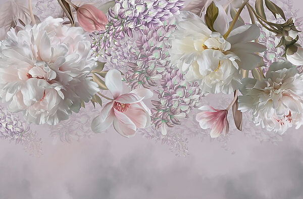 Delicate blooms in soft pastel hues Delicate blooms in soft pastel hues