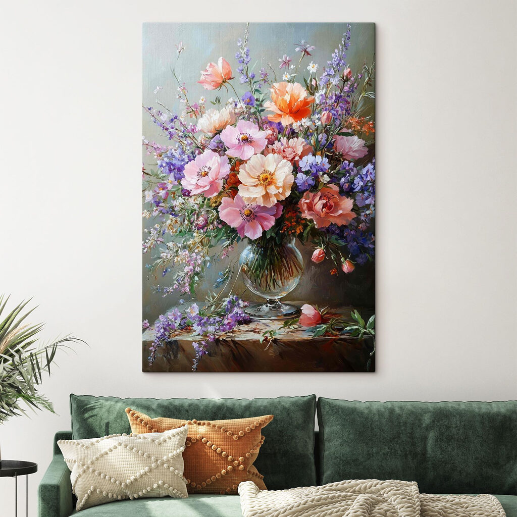 Painting of flowers in a vase Painting of flowers in a vase