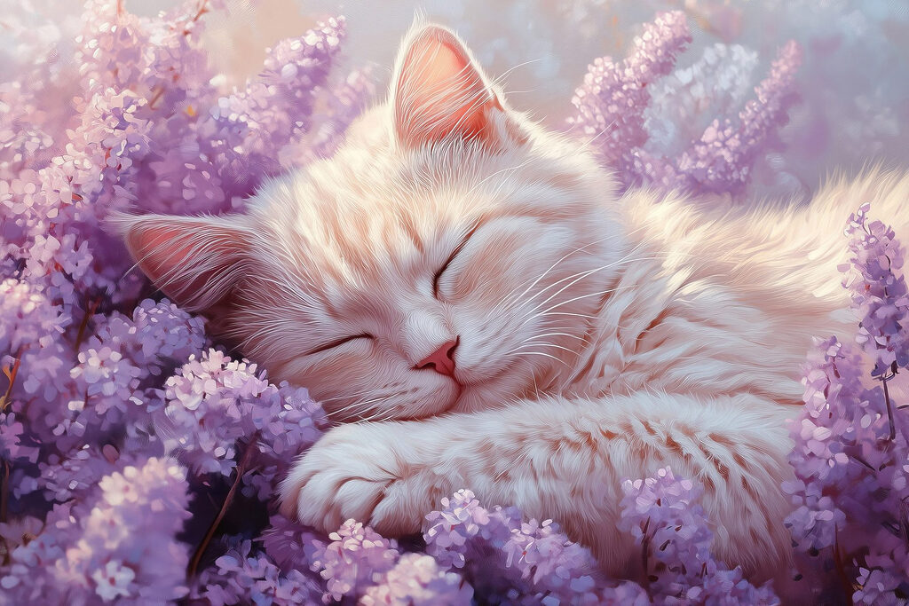 Kočka spící v záhonu s42012p 1024x683 - Kočka spící v záhonu - tegory