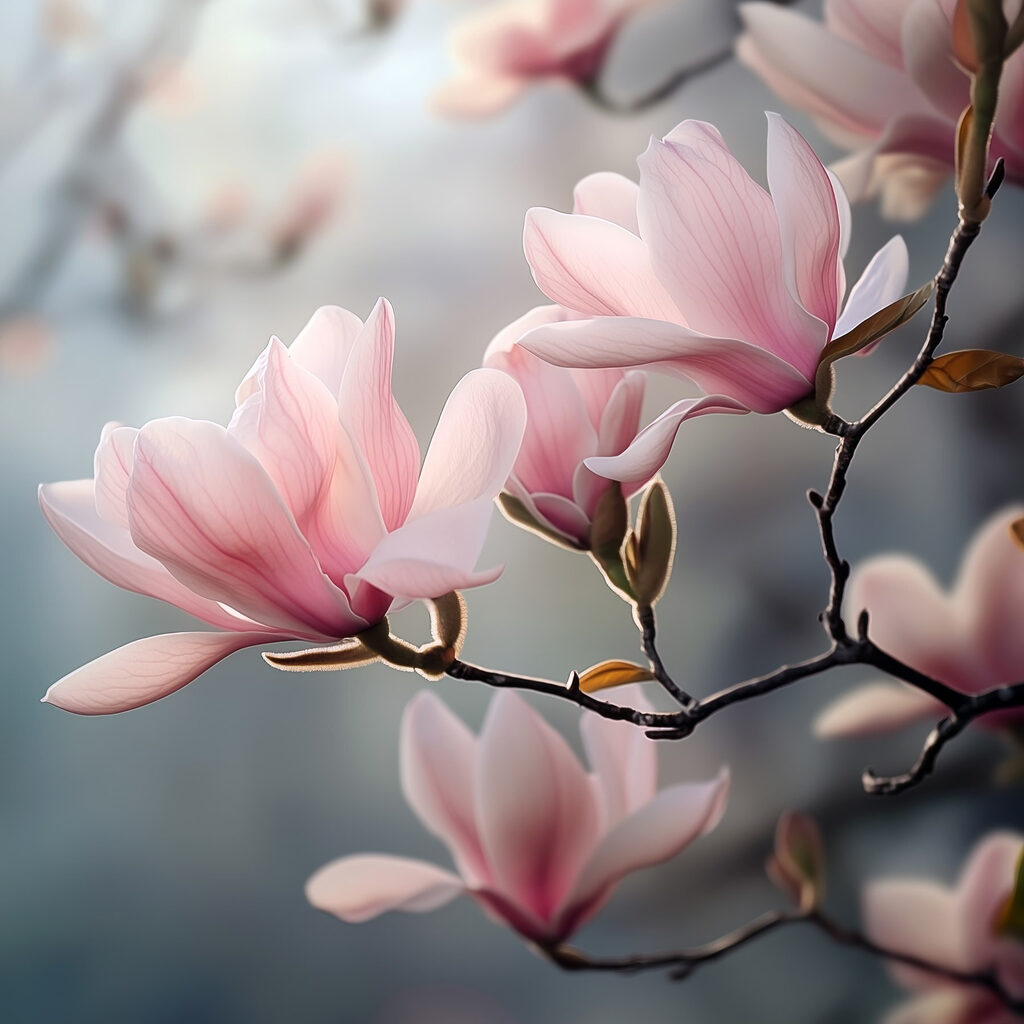Delicate petals in soft hues