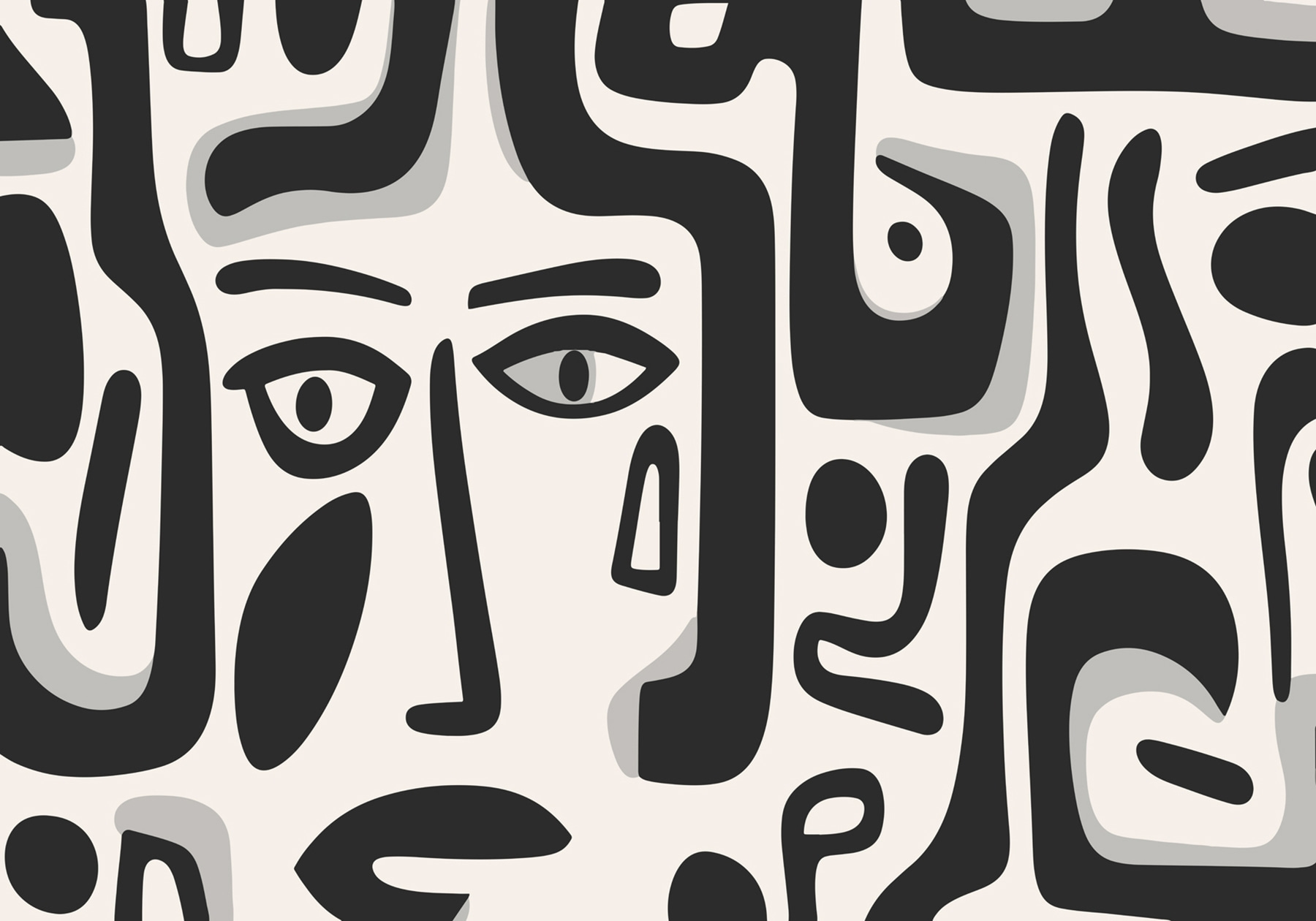 Black and white pattern with different shapes Black and white pattern with different shapes