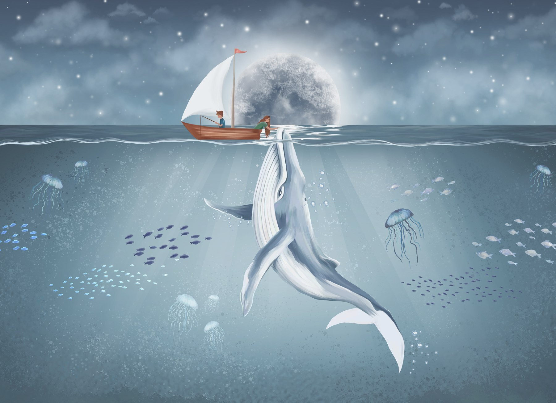 Whale swimming in the water