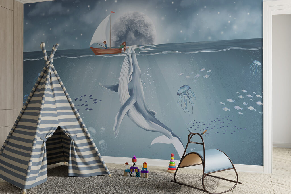 Whale swimming in the water