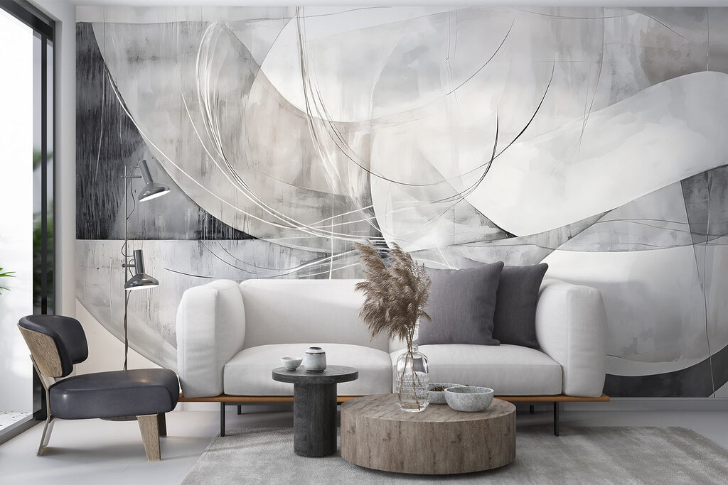 Grey and white art Grey and white art