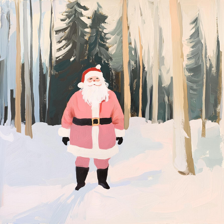 Malba santa clause na sněhu
