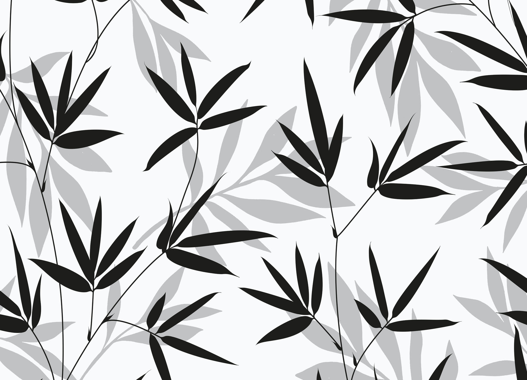 Black and white pattern of leaves Black and white pattern of leaves