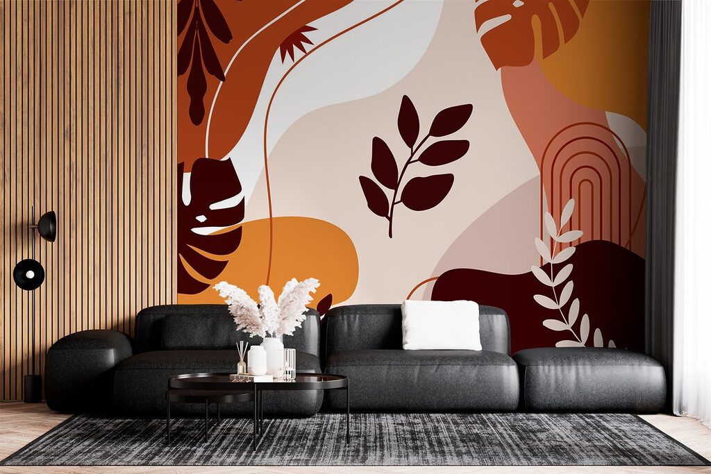 Organic shapes in warm tones