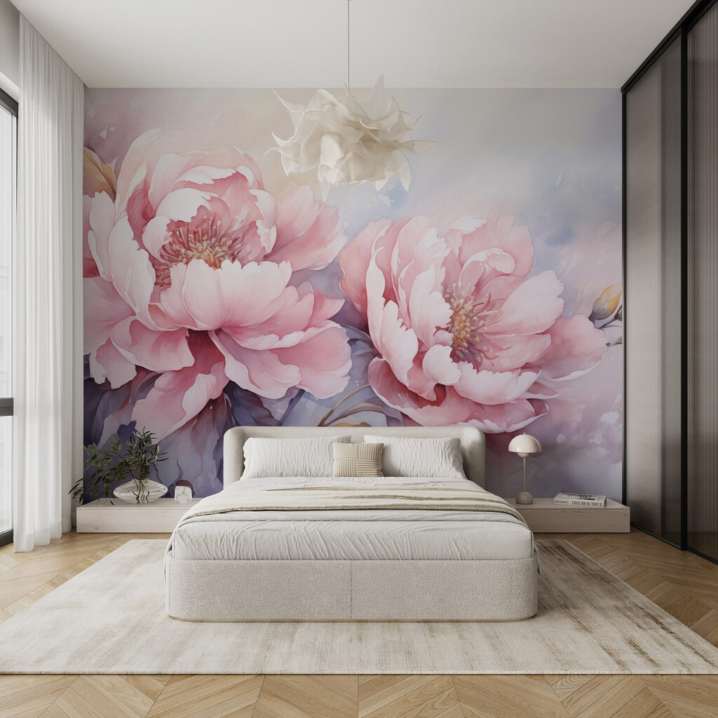 Painting of pink flowers