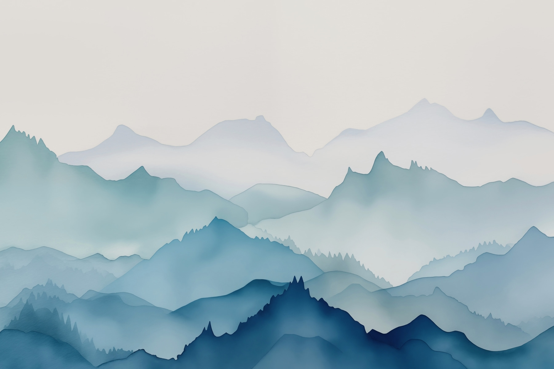 Painting of mountains and trees