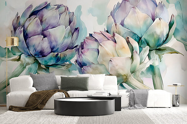 Art artichokes on a white background Art artichokes on a white background