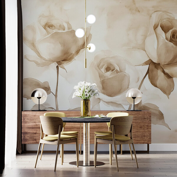 Painting of roses with leaves Painting of roses with leaves