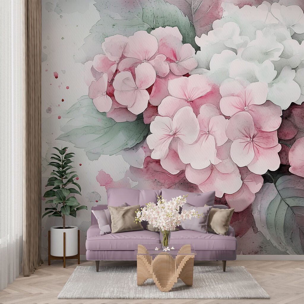Painting of pink flowers