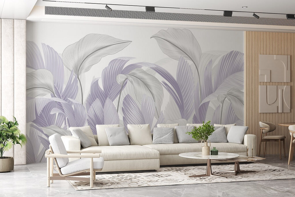 Soft pastel leaves in gentle swirls