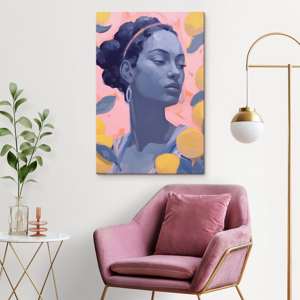Woman with earrings and a headband Woman with earrings and a headband