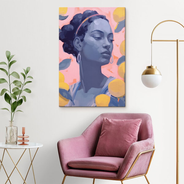 Woman with earrings and a headband Woman with earrings and a headband