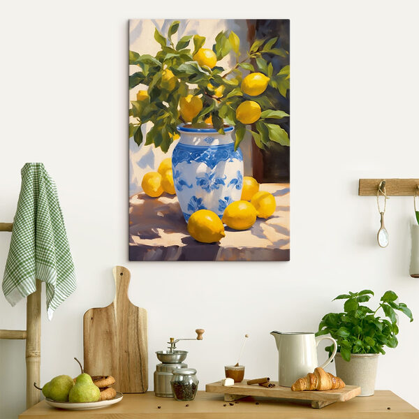 Malba citronů ve váze Malba citronů ve váze