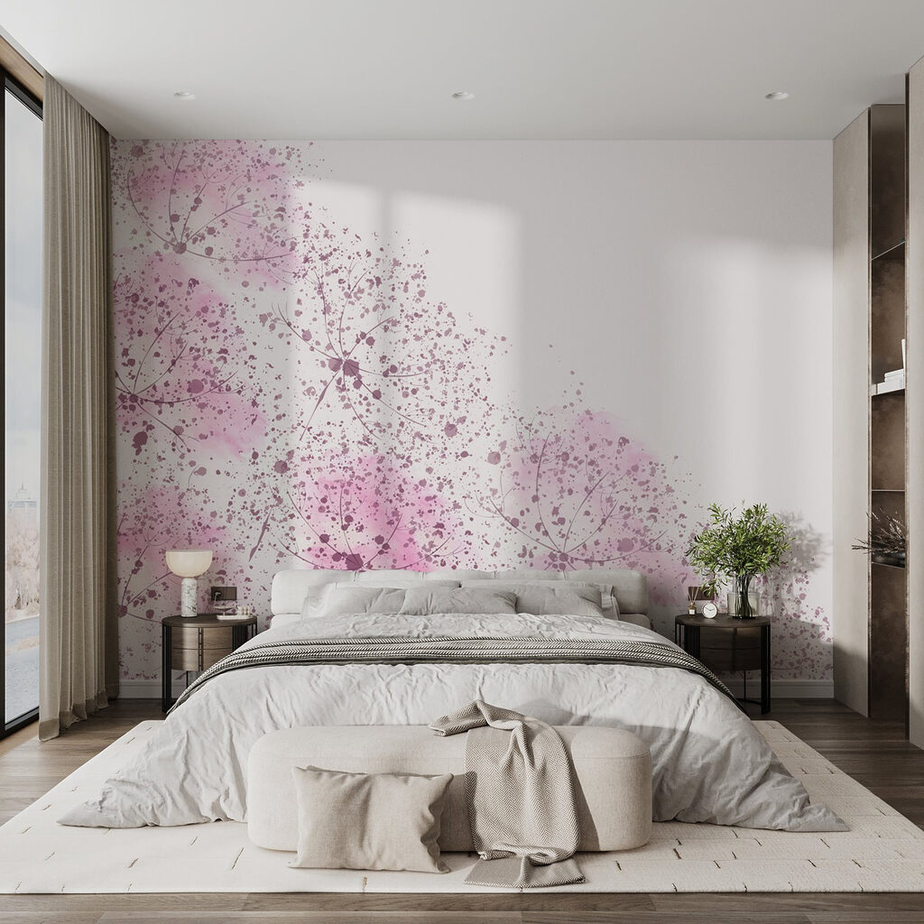 Pink flowers with purple spots