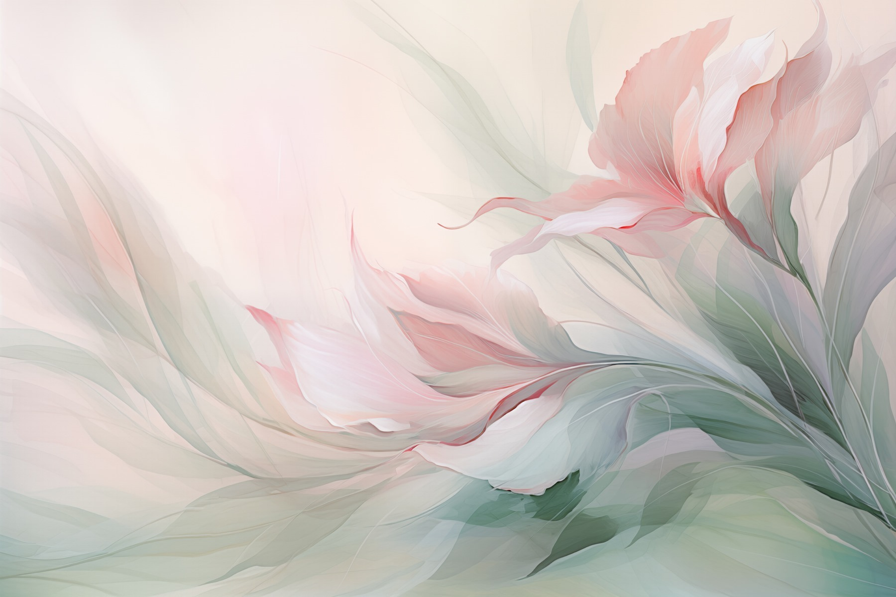 Painting of flowers and leaves Painting of flowers and leaves