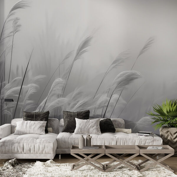 Soft grasses sway in gentle breeze