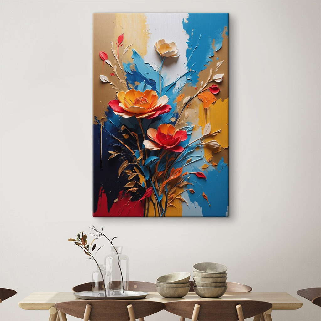 Painting of flowers and leaves