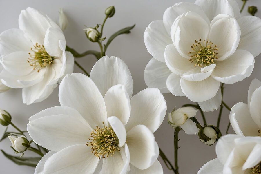 Group of white flowers Group of white flowers