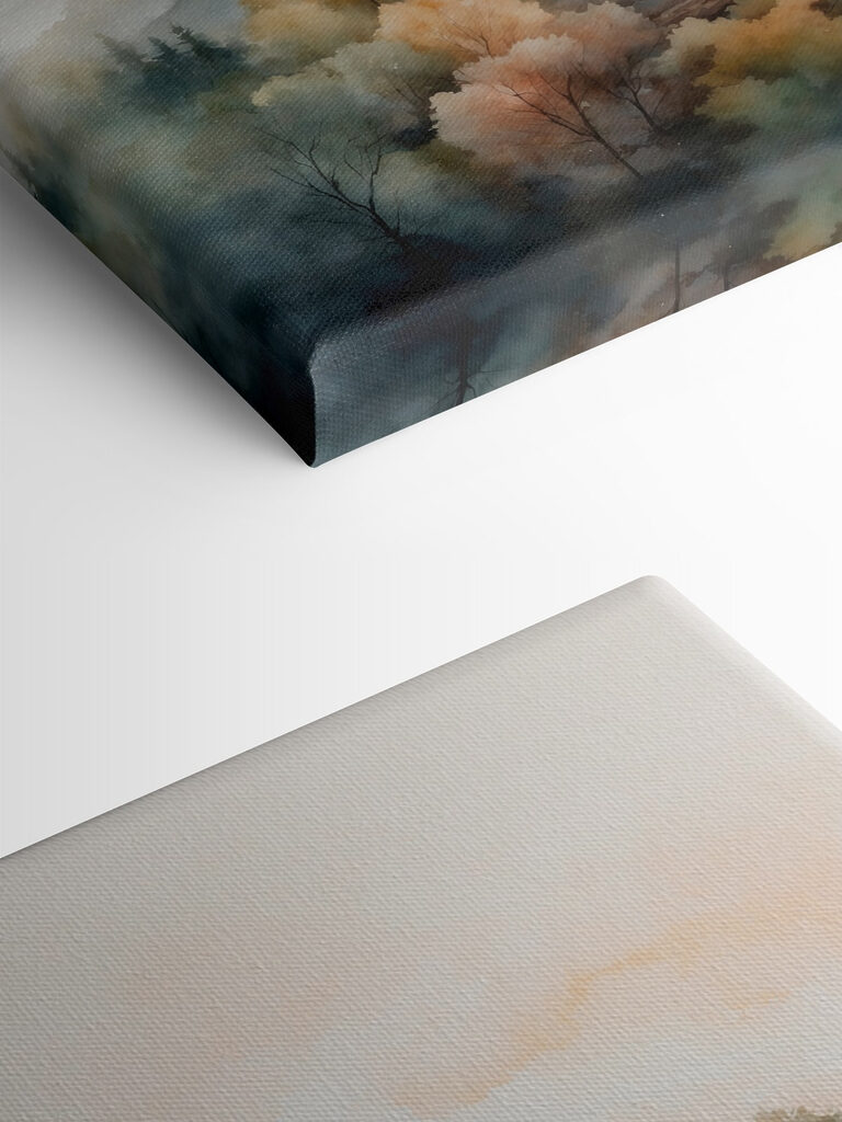 Watercolor painting of trees and mountains Watercolor painting of trees and mountains