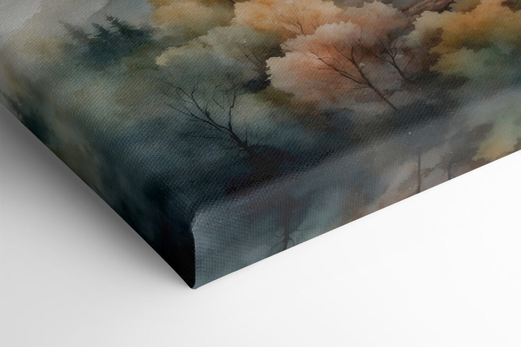 Watercolor painting of trees and mountains Watercolor painting of trees and mountains