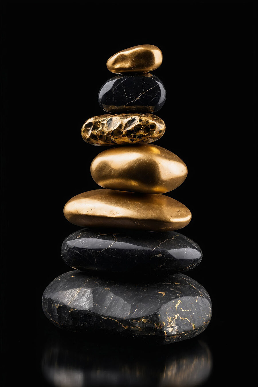 Balanced stones on a dark background Balanced stones on a dark background