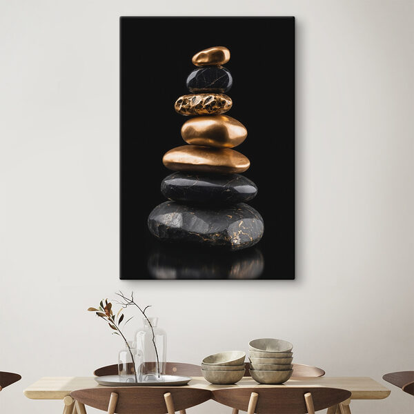 Balanced stones on a dark background Balanced stones on a dark background