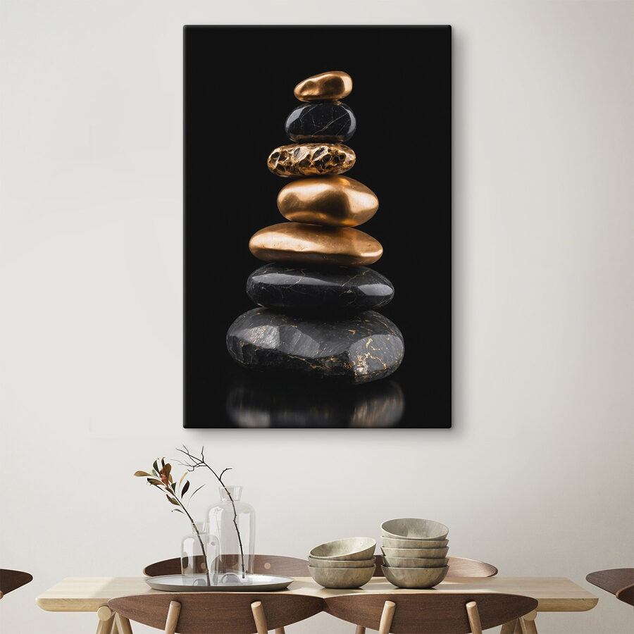 Balanced stones on a dark background Balanced stones on a dark background
