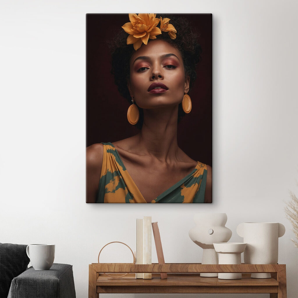 Woman with a flower in her hair Woman with a flower in her hair