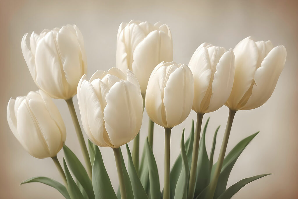 Skupina bílých tulipánů Skupina bílých tulipánů