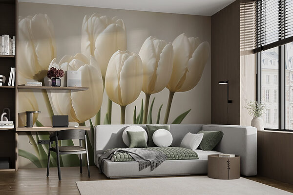 Skupina bílých tulipánů Skupina bílých tulipánů