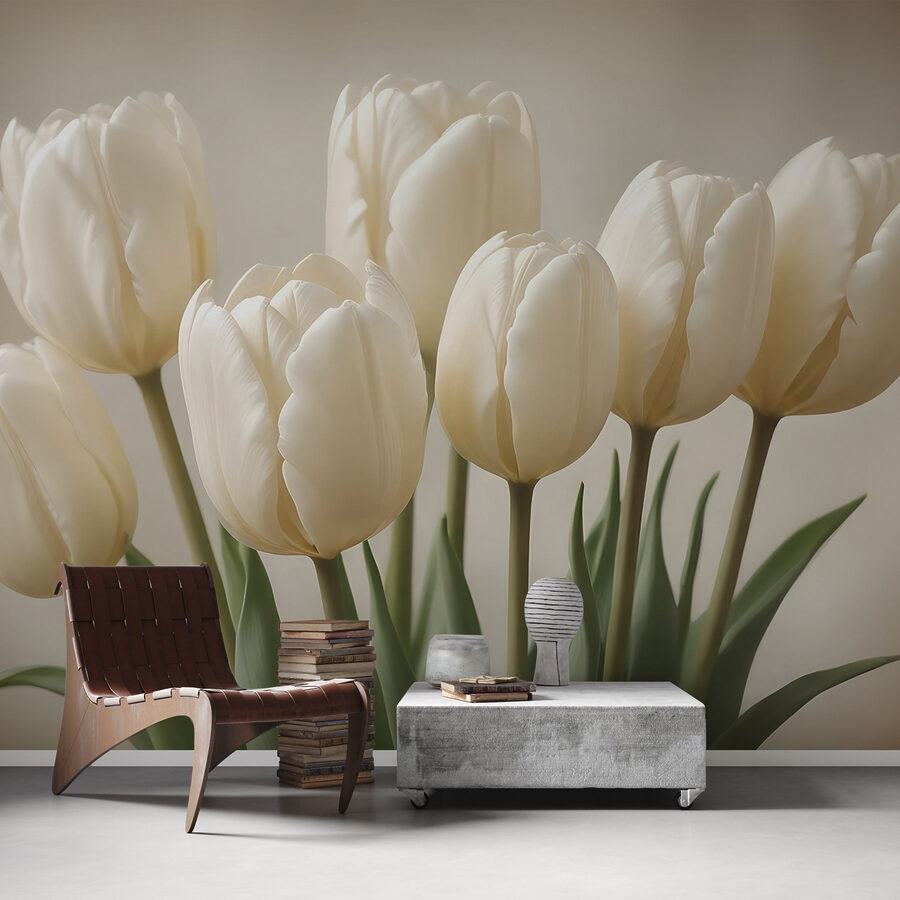 Skupina bílých tulipánů Skupina bílých tulipánů