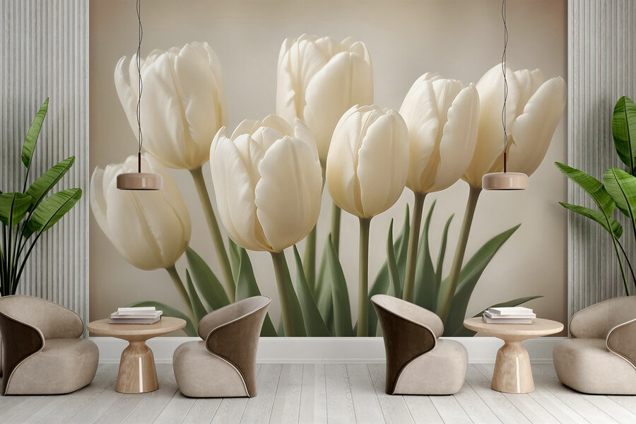 Skupina bílých tulipánů Skupina bílých tulipánů