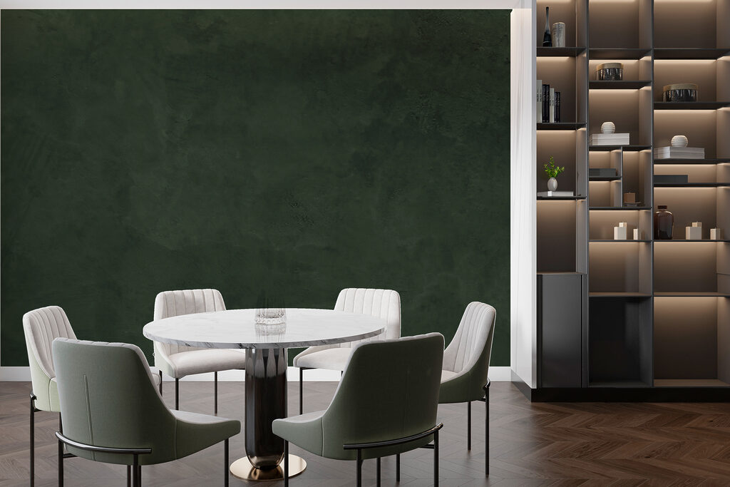 Dark green wall with rough edges
