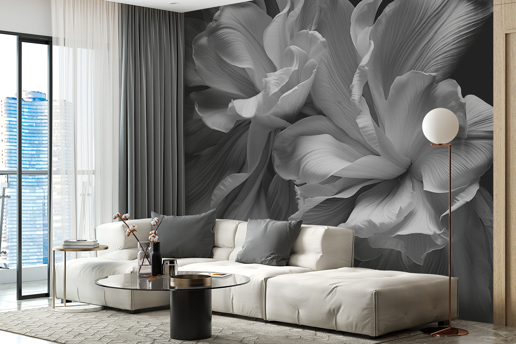 Floral elegance in monochrome hues