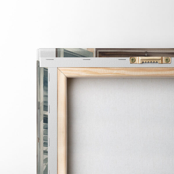 Watercolor painting of a window with potted plants