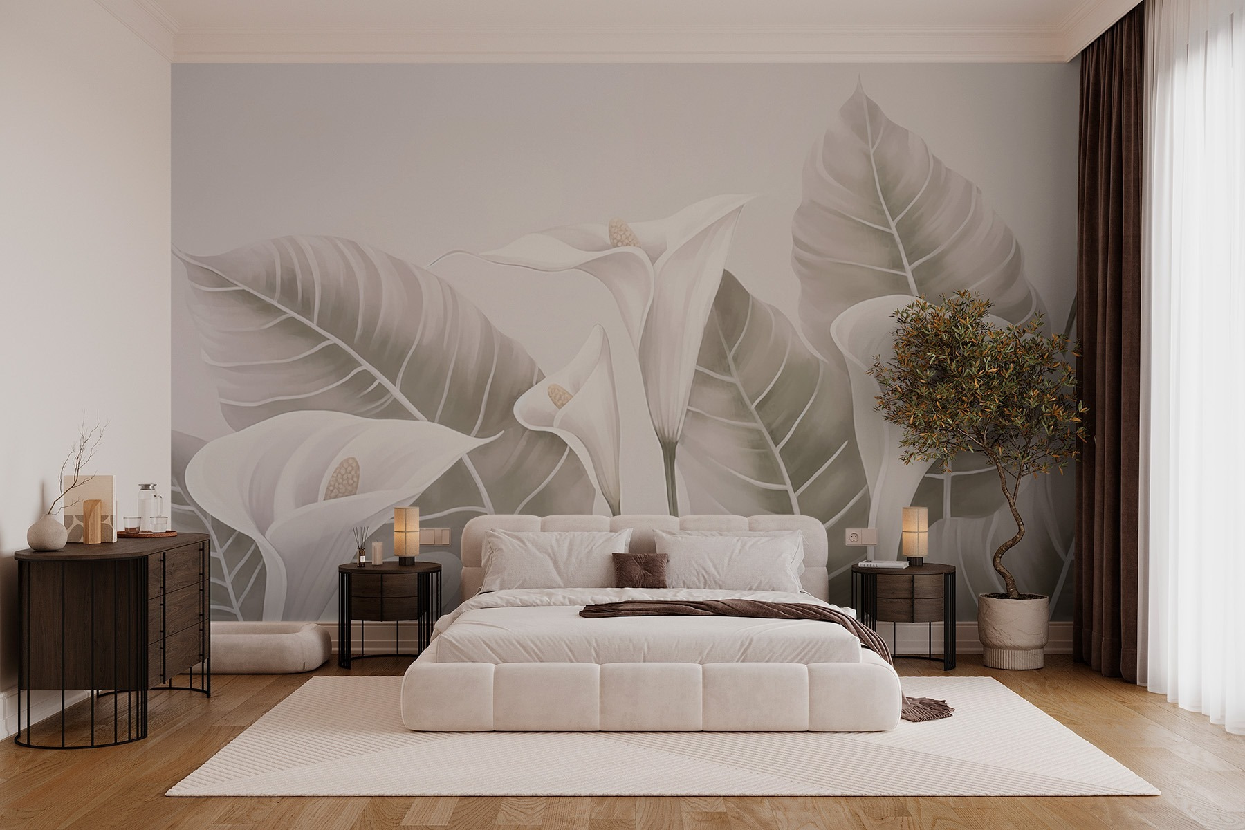 Delicate blooms amidst soft foliage Delicate blooms amidst soft foliage