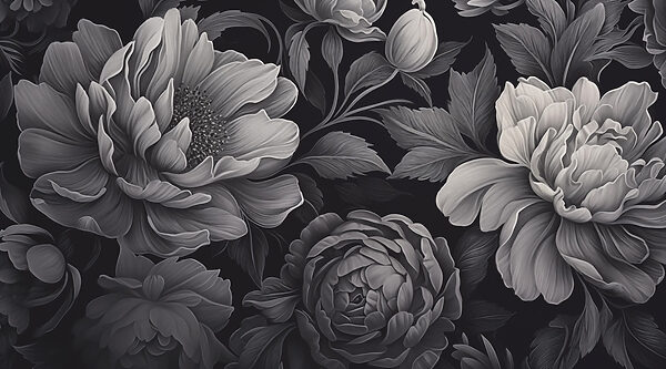 Black and white floral pattern Black and white floral pattern