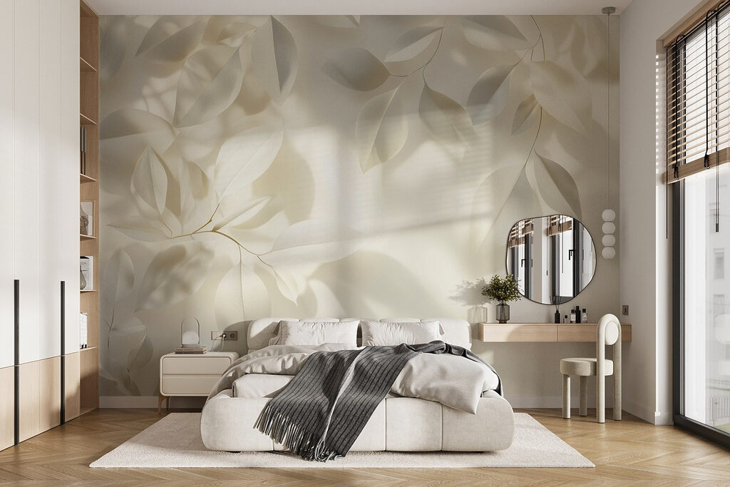 White leaves on a white surface White leaves on a white surface