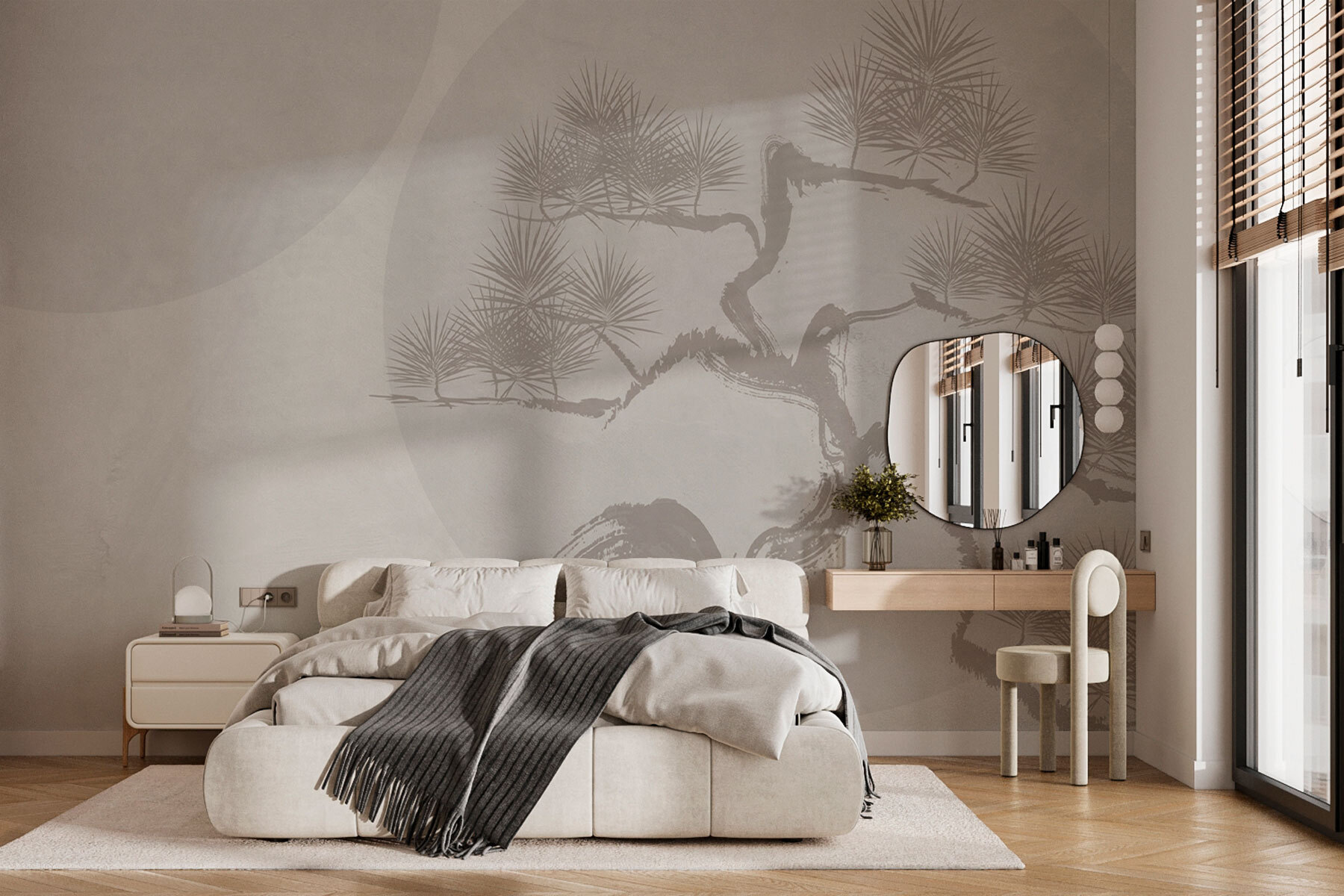 Tree with branches and leaves drawn on it